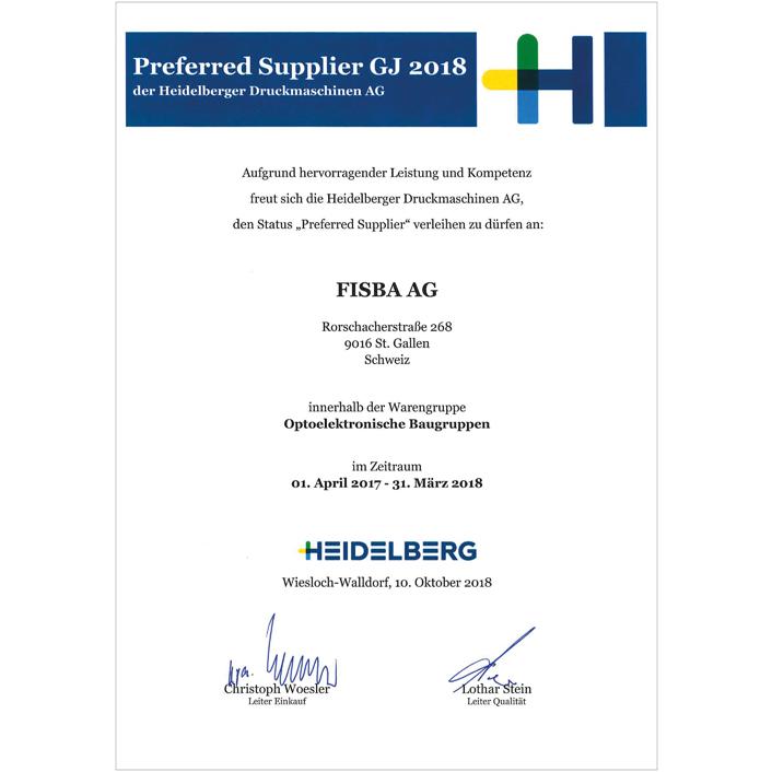 Heidelberg Preferred Supplier 2018